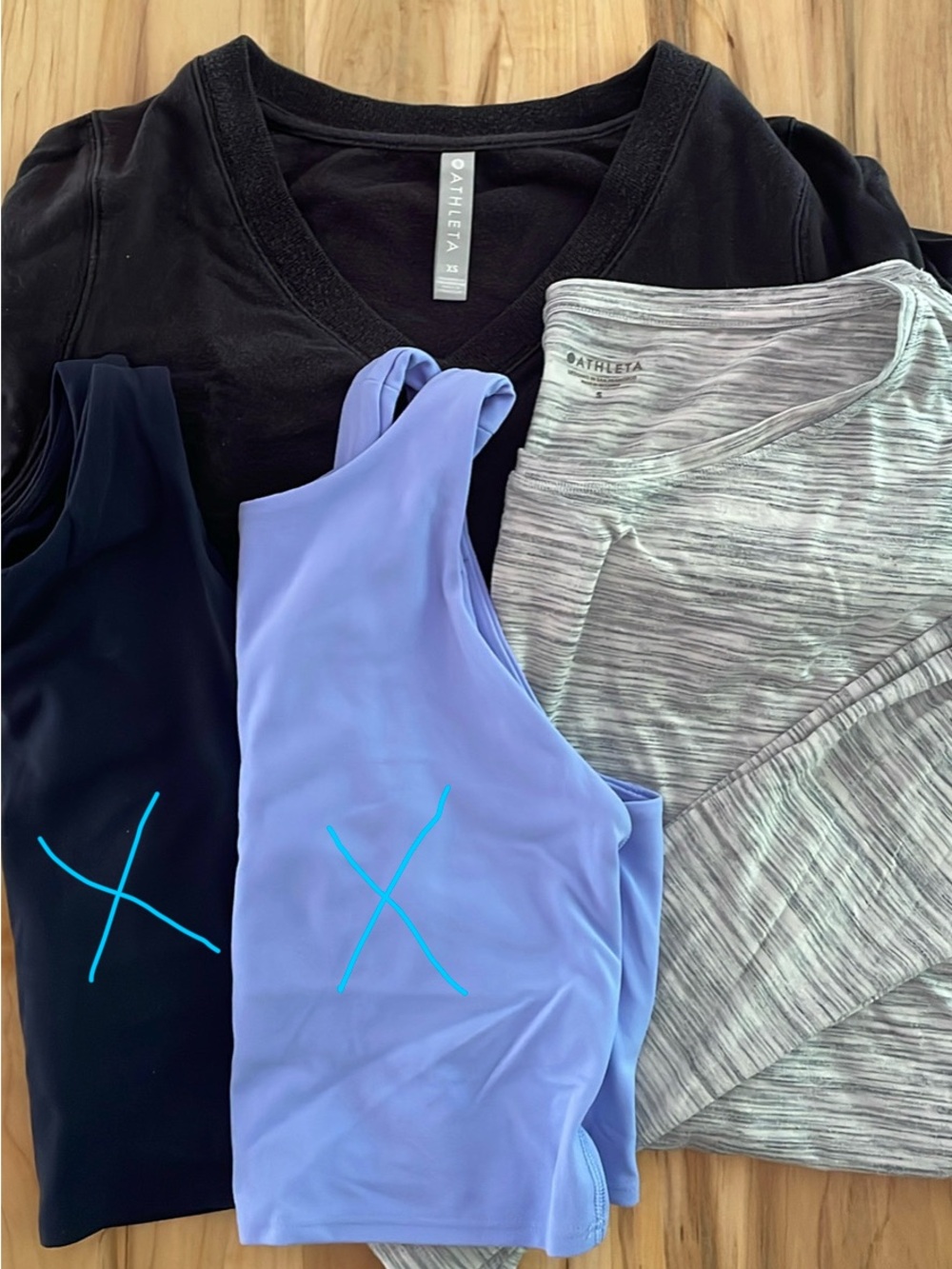 Athleta Mixed Pack - Black, Navy, Lavender & Heather Gray Tank Tops